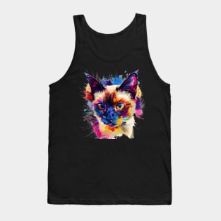 Ragdoll Cat Painting Colorfull Pop Art Design For Cat Onwer Tank Top